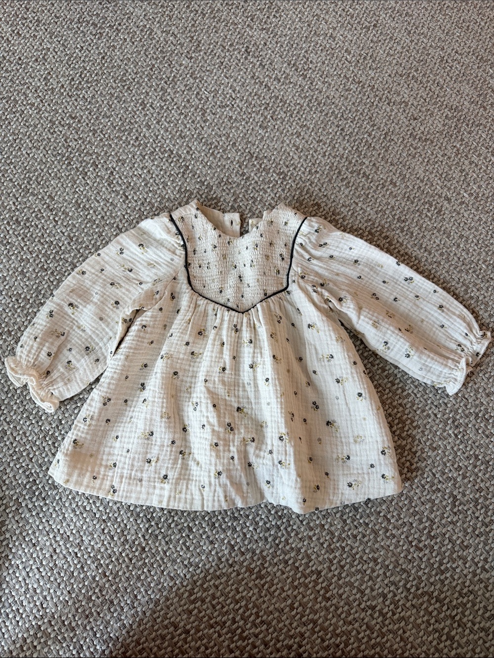 ZARA baby girl dress neutral floral 9-12m